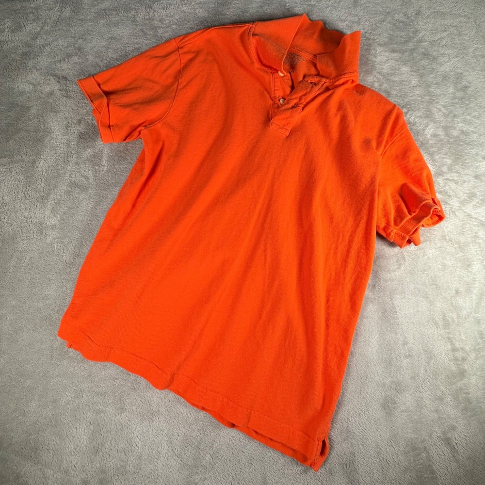 Old Navy Mens Orange Short Sleeve Pique Polo Shirt Size Medium 100% Cotton